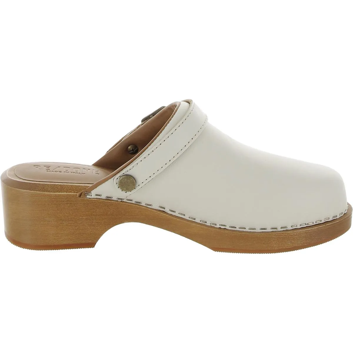 70s Classic Womens Leather Buckle Clogs