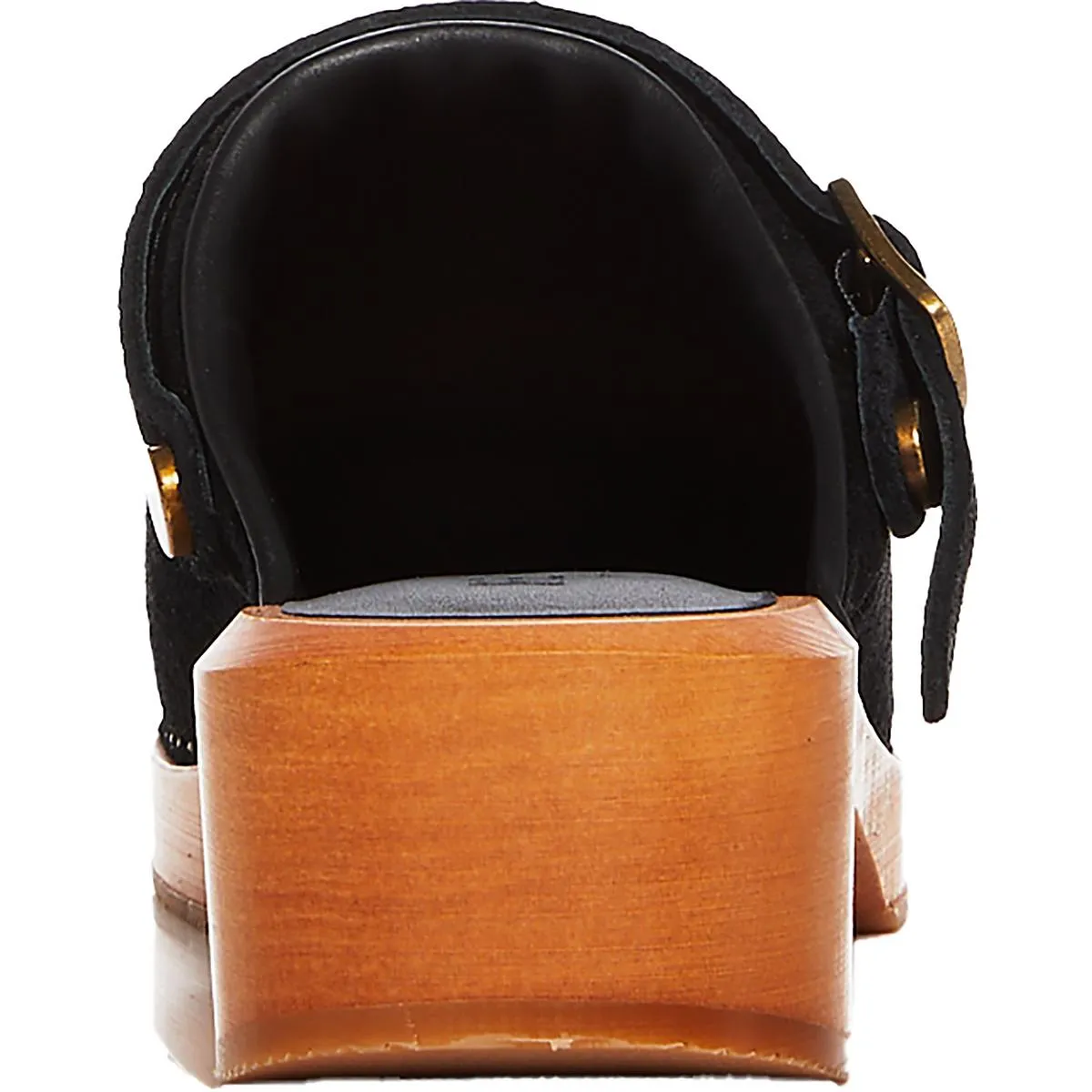 70s Classic Womens Leather Buckle Clogs
