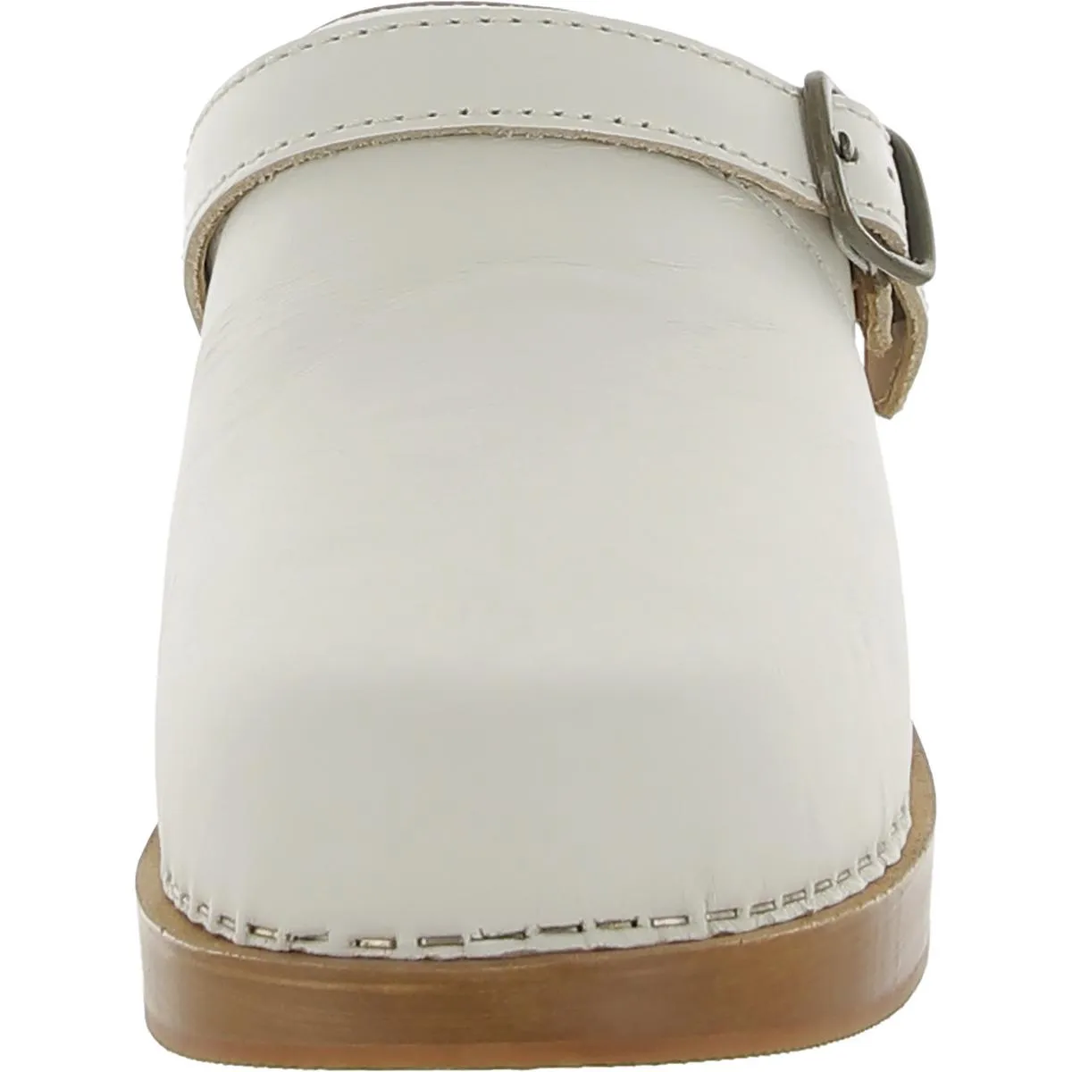 70s Classic Womens Leather Buckle Clogs