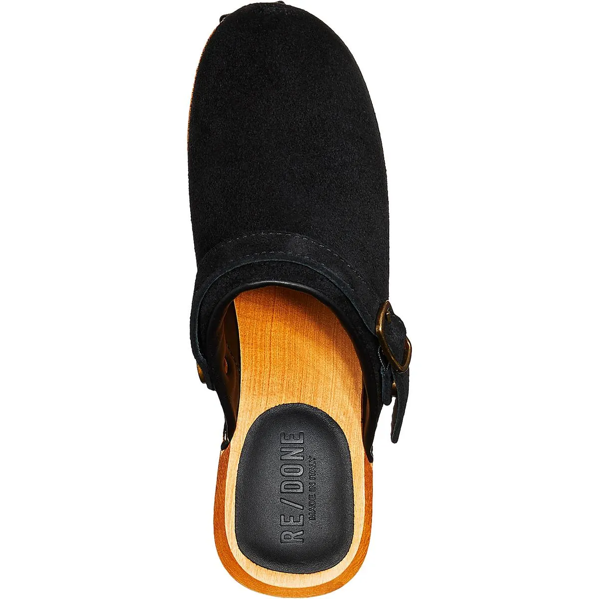70s Classic Womens Leather Buckle Clogs