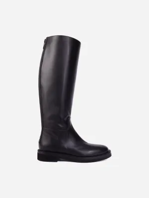 Ada Vegan Leather Knee High Boots | Black