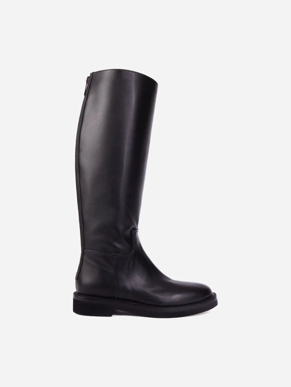 Ada Vegan Leather Knee High Boots | Black