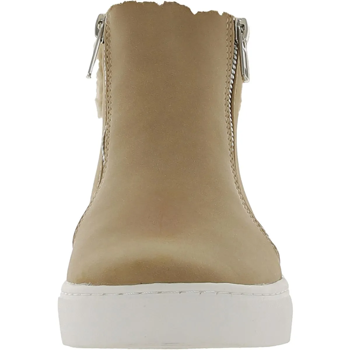 Adelyne Womens Faux Leather Flat Ankle Boots