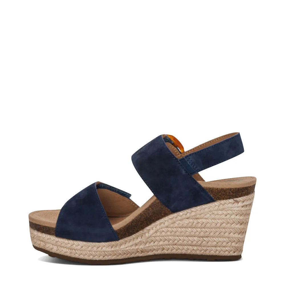 Aetrex Women's Ashley Wedge Sandal in Navy