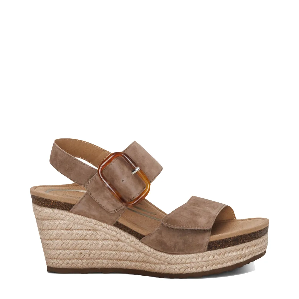 Aetrex Women's Ashley Wedge Sandal in Taupe