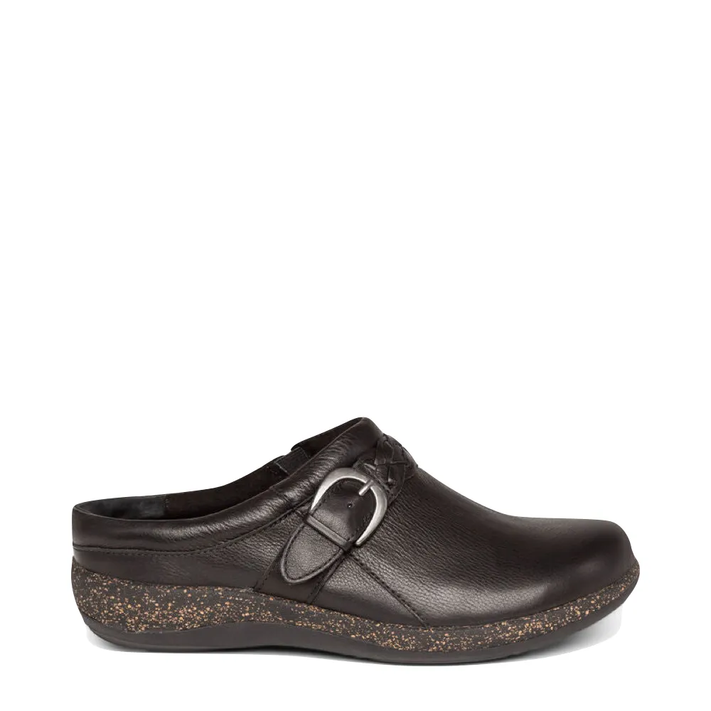 Aetrex Women's Libby Leather Clog in Black