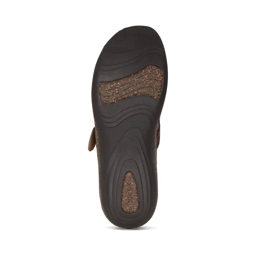 Aetrex Women's Libby Leather Clog in Brown