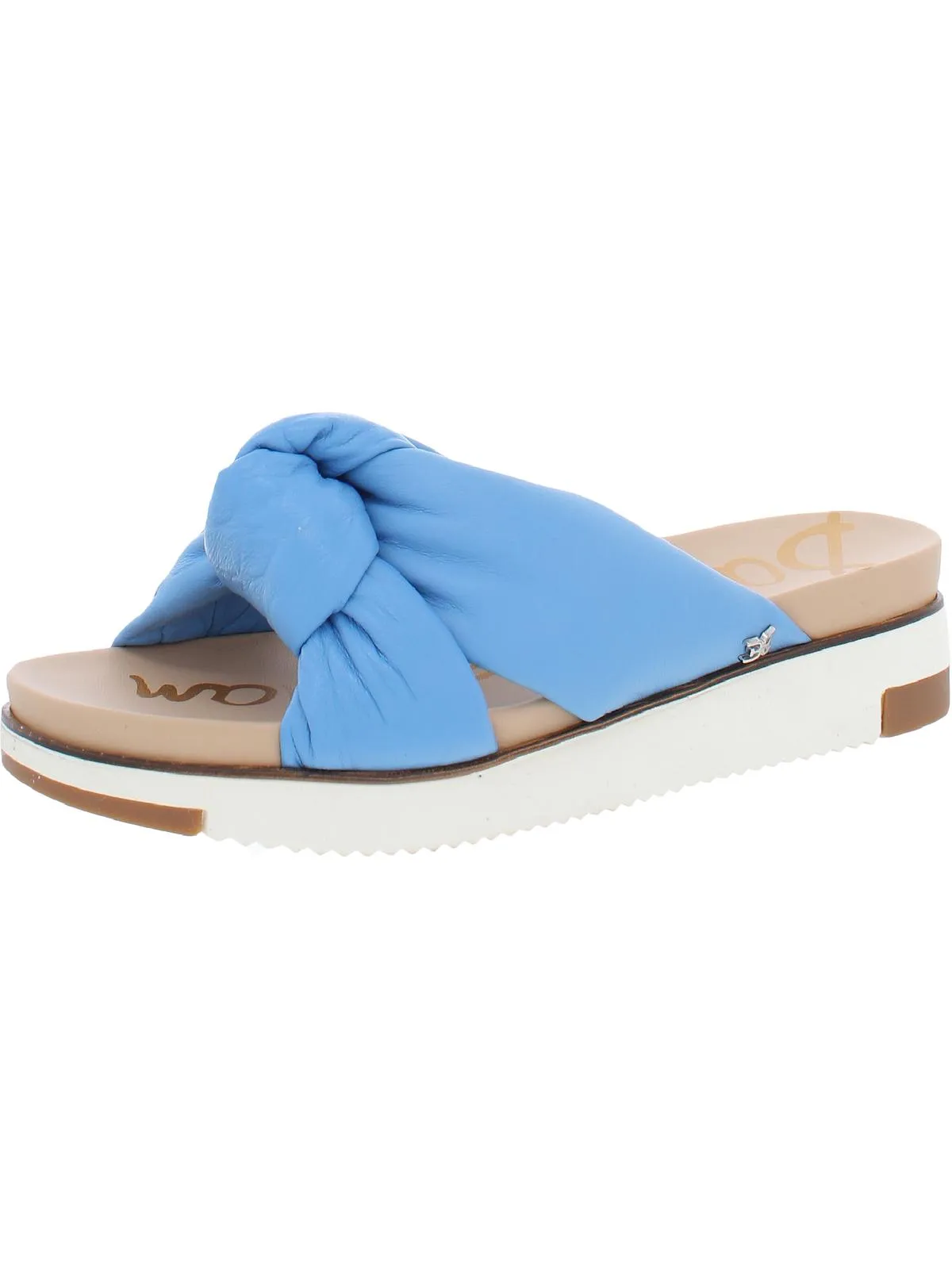 Agatha Womens Leather Animal Print Flatform Sandals