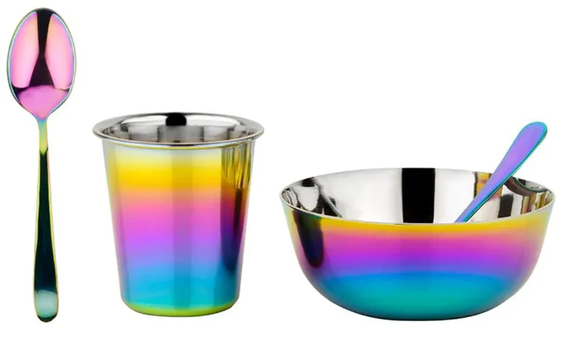 Ahimsa Stainless Steel Starting Solids Infant Set - Rainbow