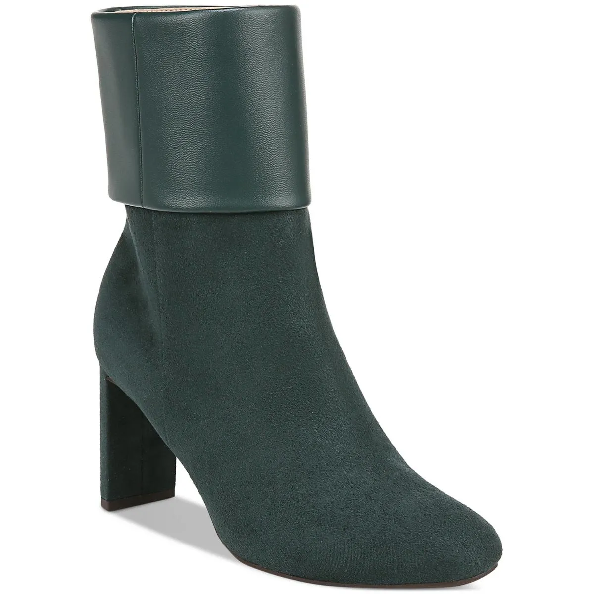 Ajojof Womens Faux Suede Mixed Media Booties