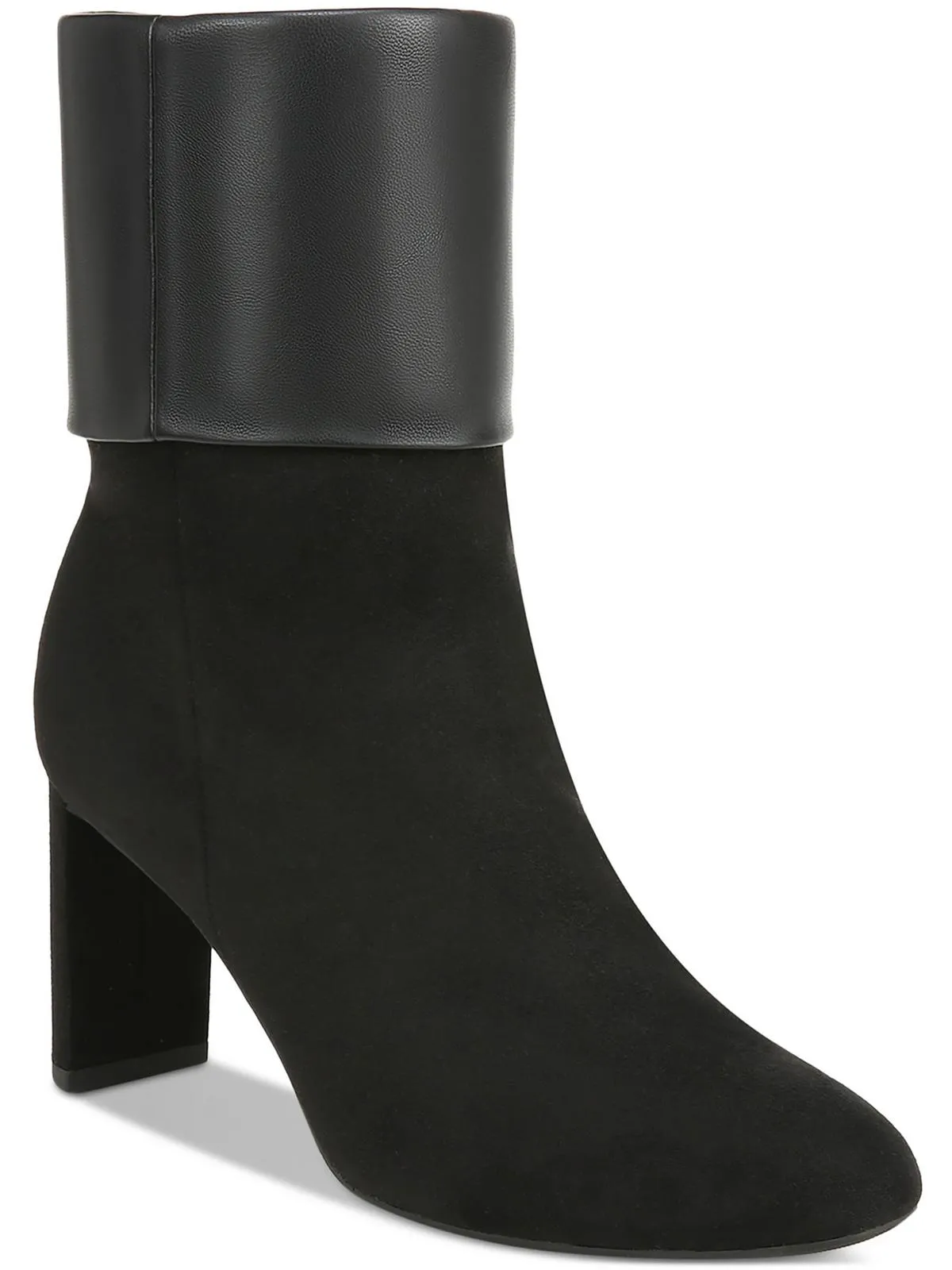 Ajojof Womens Faux Suede Mixed Media Booties