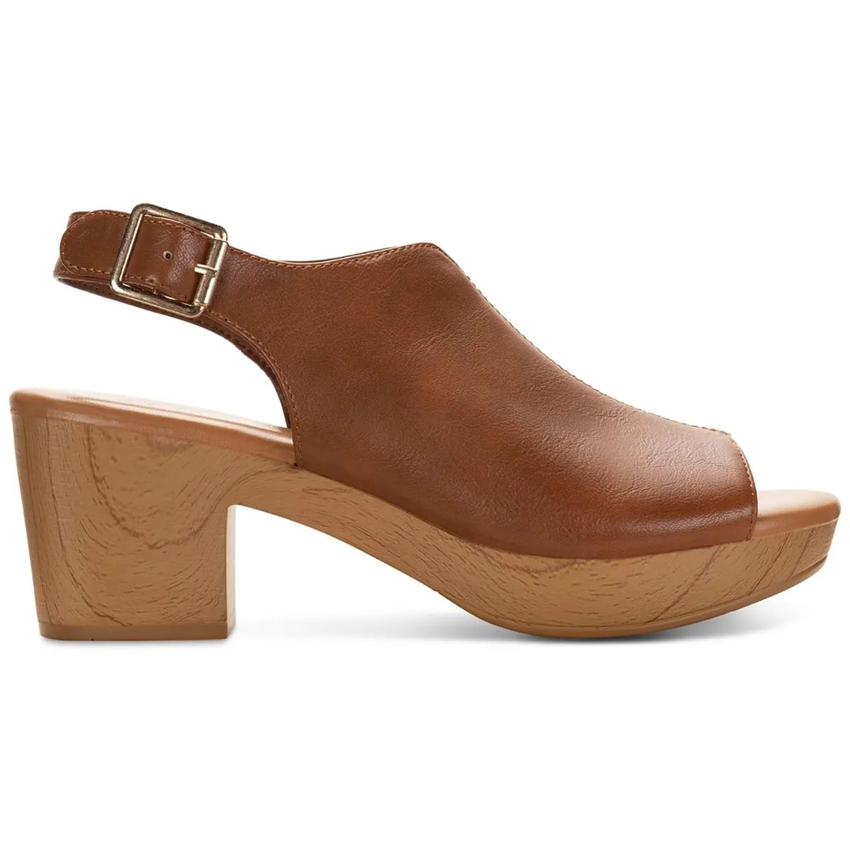 Amaraa Womens Faux Leather Buckle Clogs