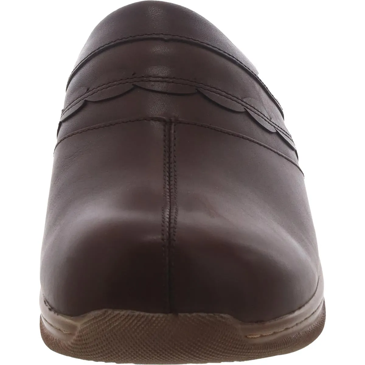 Amber Womens Leather Wedge Clogs