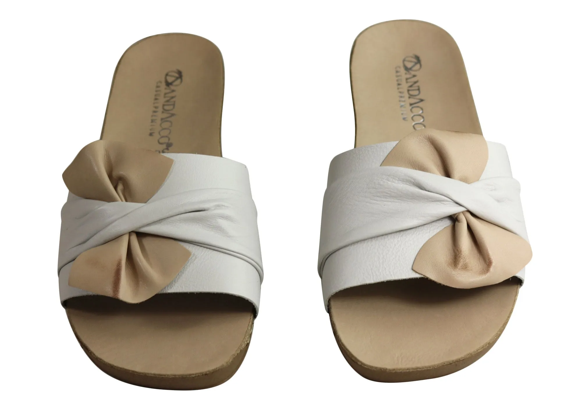Andacco Maze Womens Comfortable Leather Slide Sandals Made In Brazil Andacco Shoes