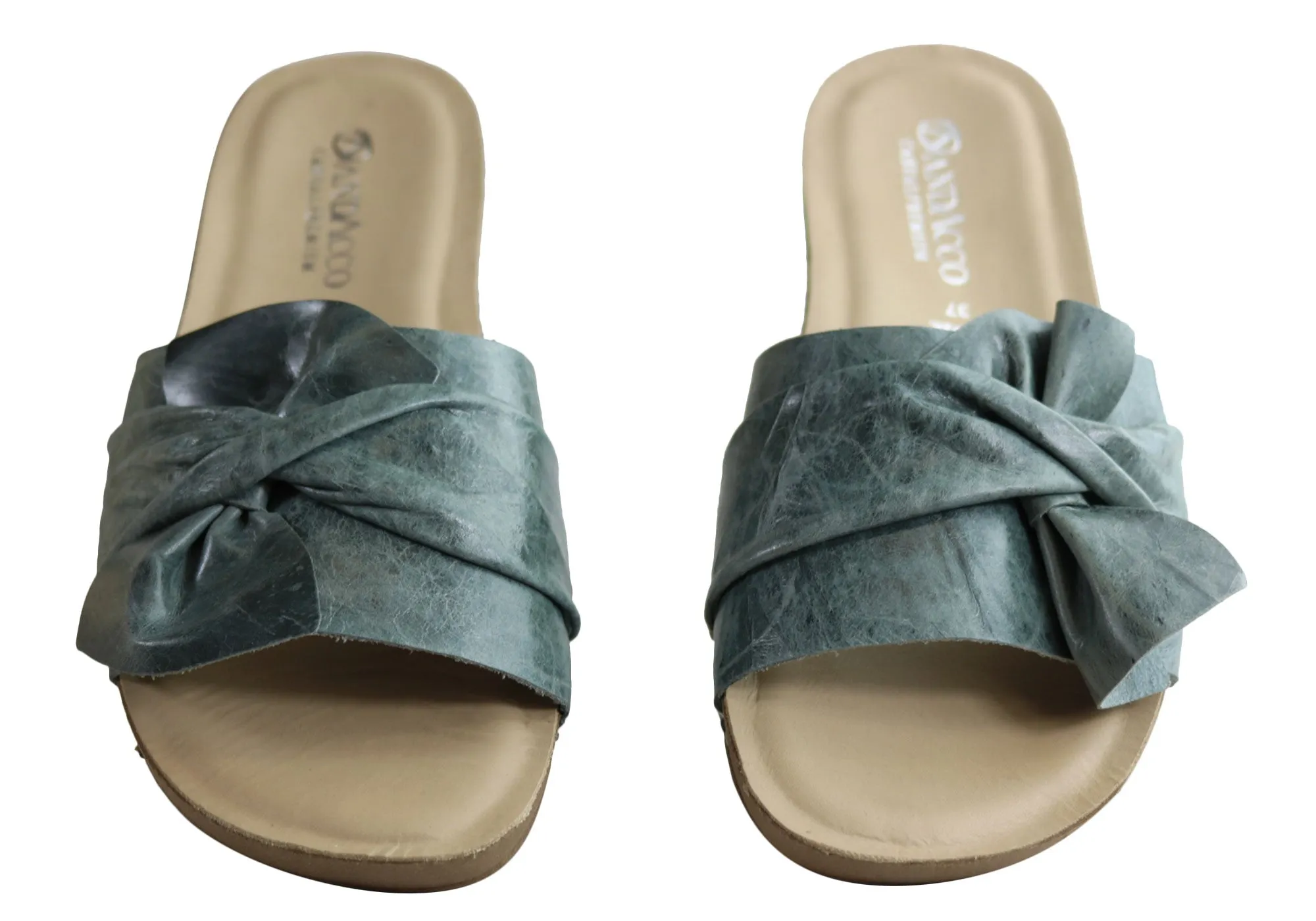 Andacco Maze Womens Comfortable Leather Slide Sandals Made In Brazil Andacco Shoes