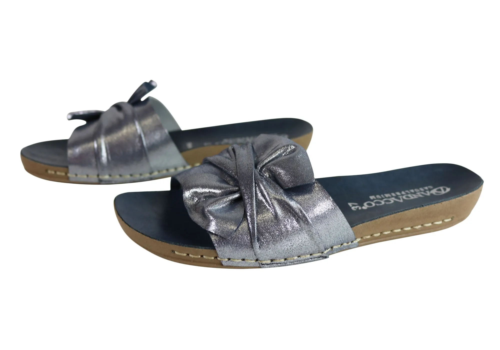 Andacco Maze Womens Comfortable Leather Slide Sandals Made In Brazil Andacco Shoes