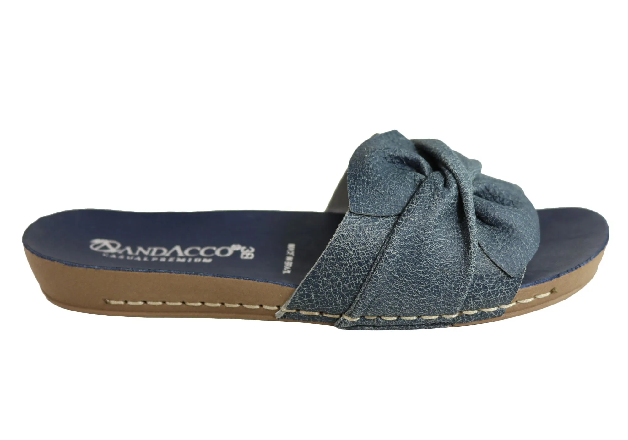 Andacco Maze Womens Comfortable Leather Slide Sandals Made In Brazil Andacco Shoes