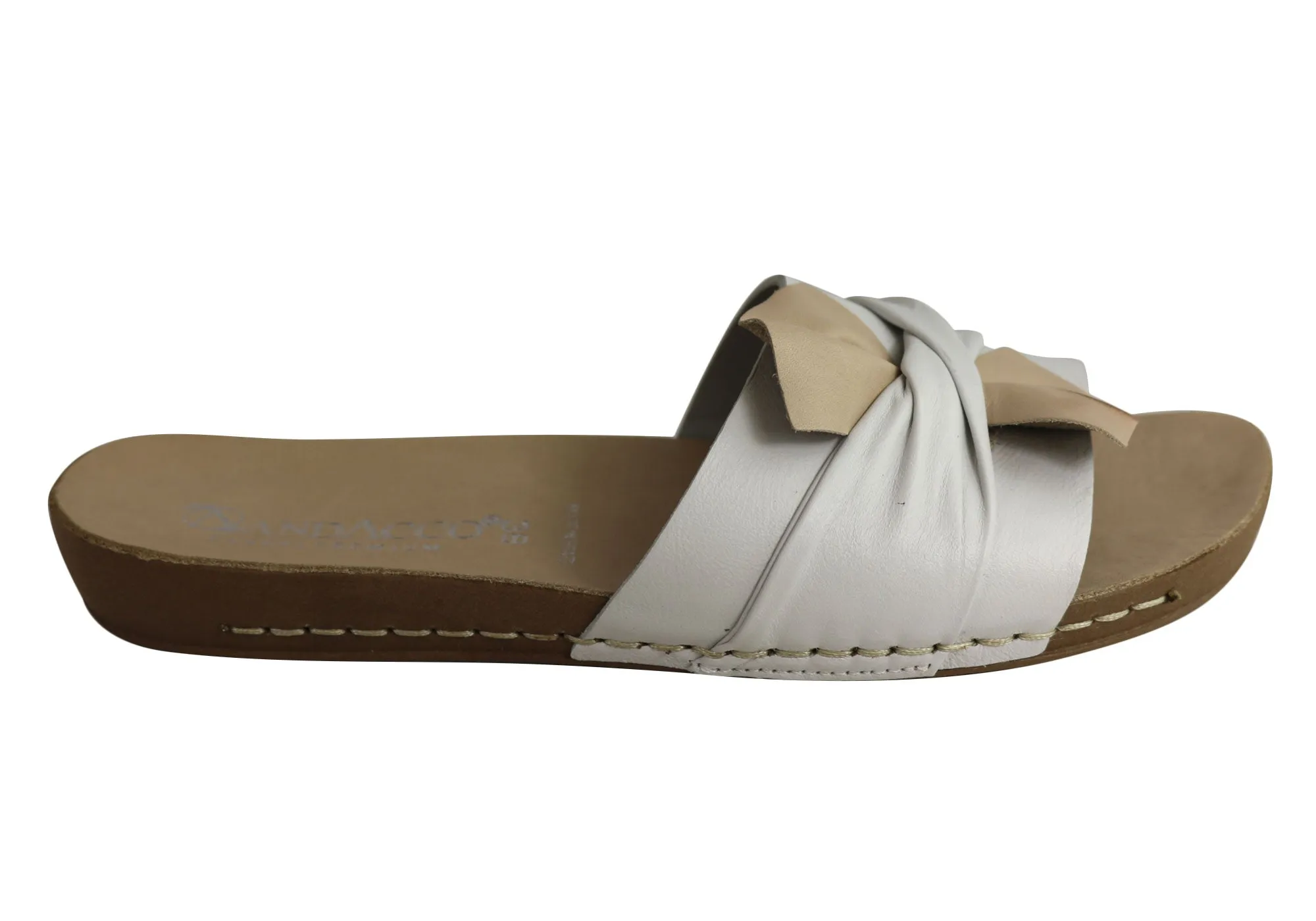 Andacco Maze Womens Comfortable Leather Slide Sandals Made In Brazil Andacco Shoes