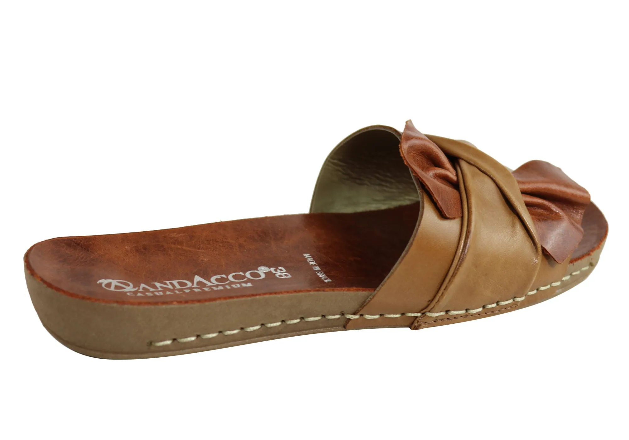 Andacco Maze Womens Comfortable Leather Slide Sandals Made In Brazil Andacco Shoes