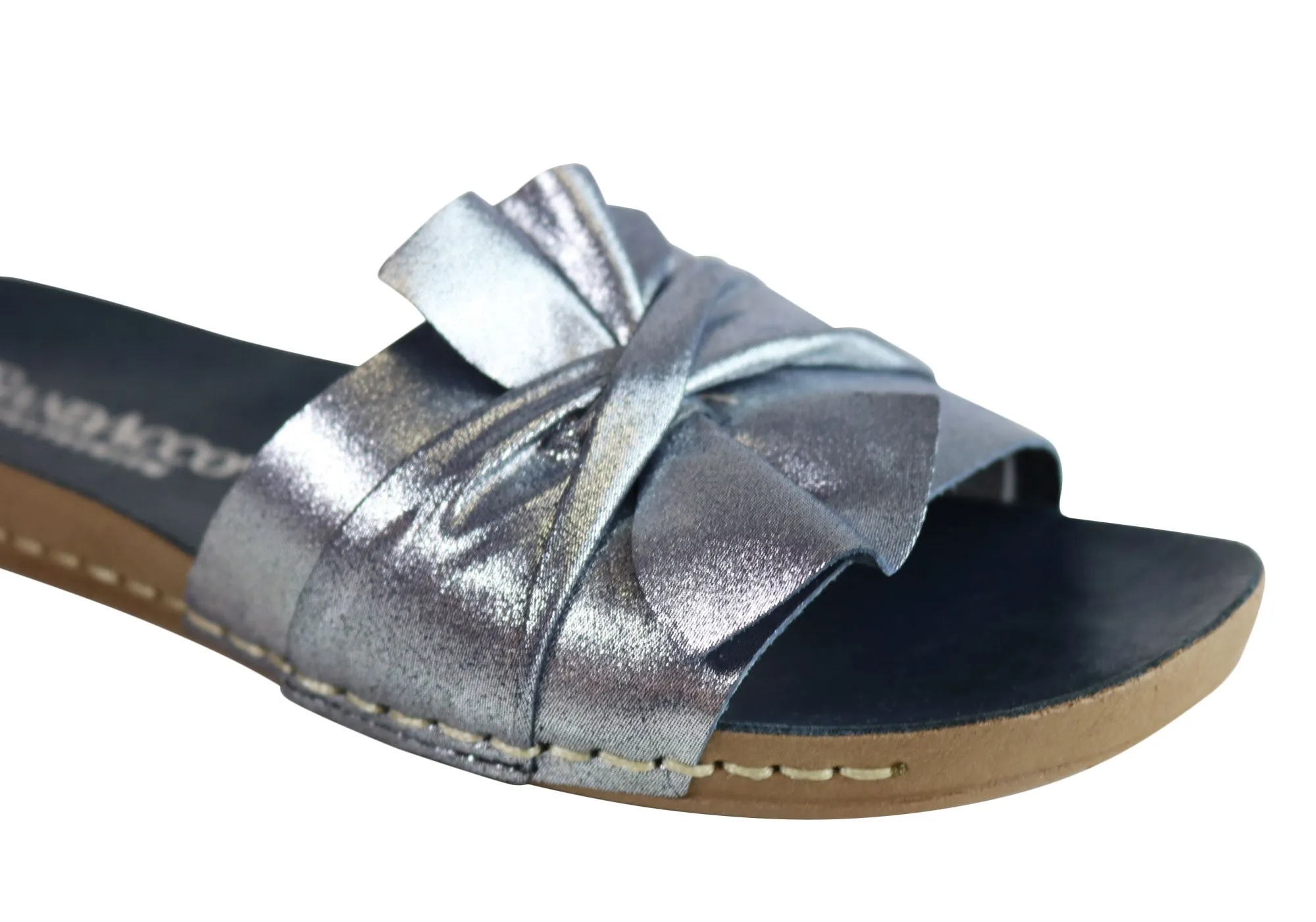 Andacco Maze Womens Comfortable Leather Slide Sandals Made In Brazil Andacco Shoes