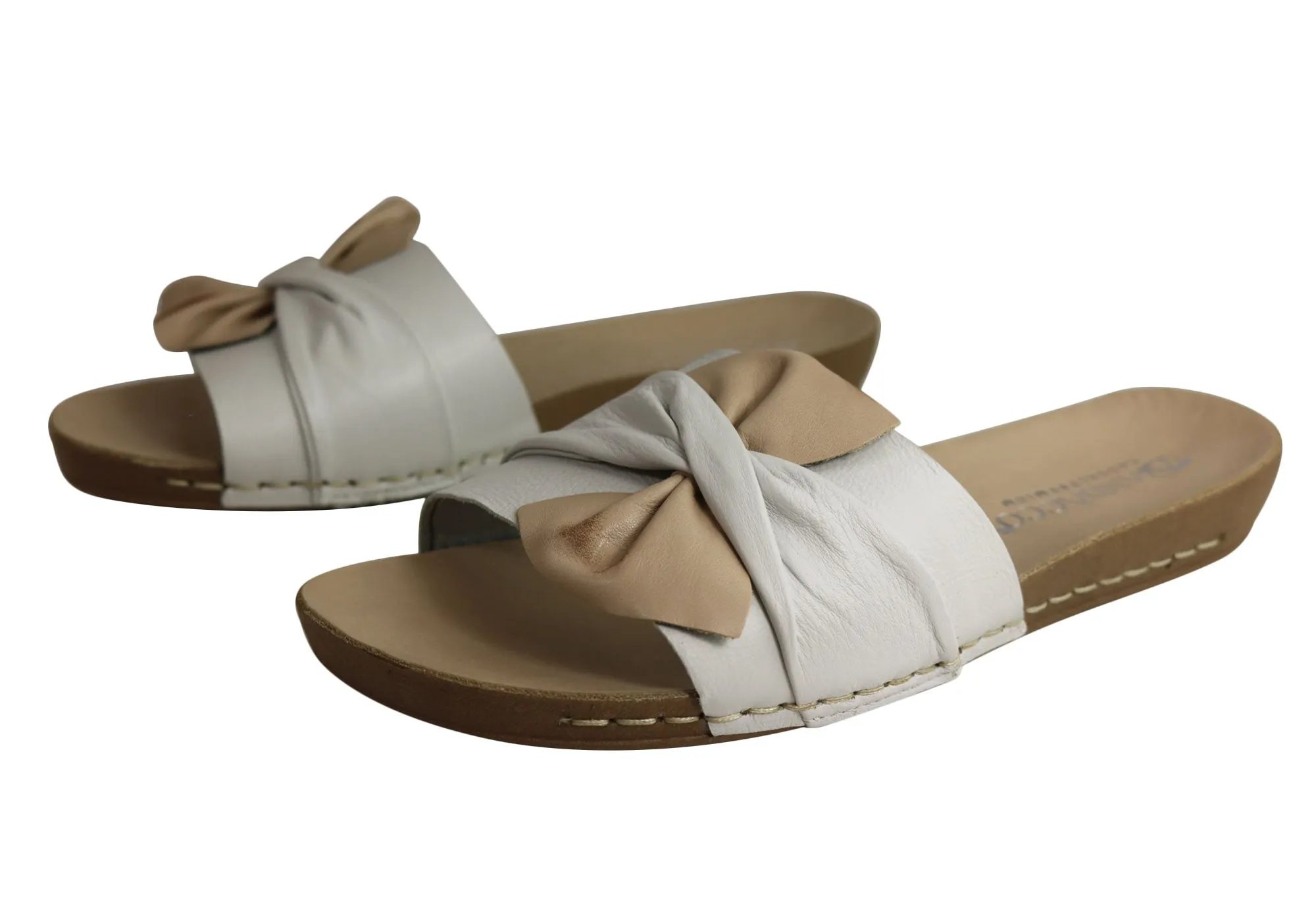 Andacco Maze Womens Comfortable Leather Slide Sandals Made In Brazil Andacco Shoes