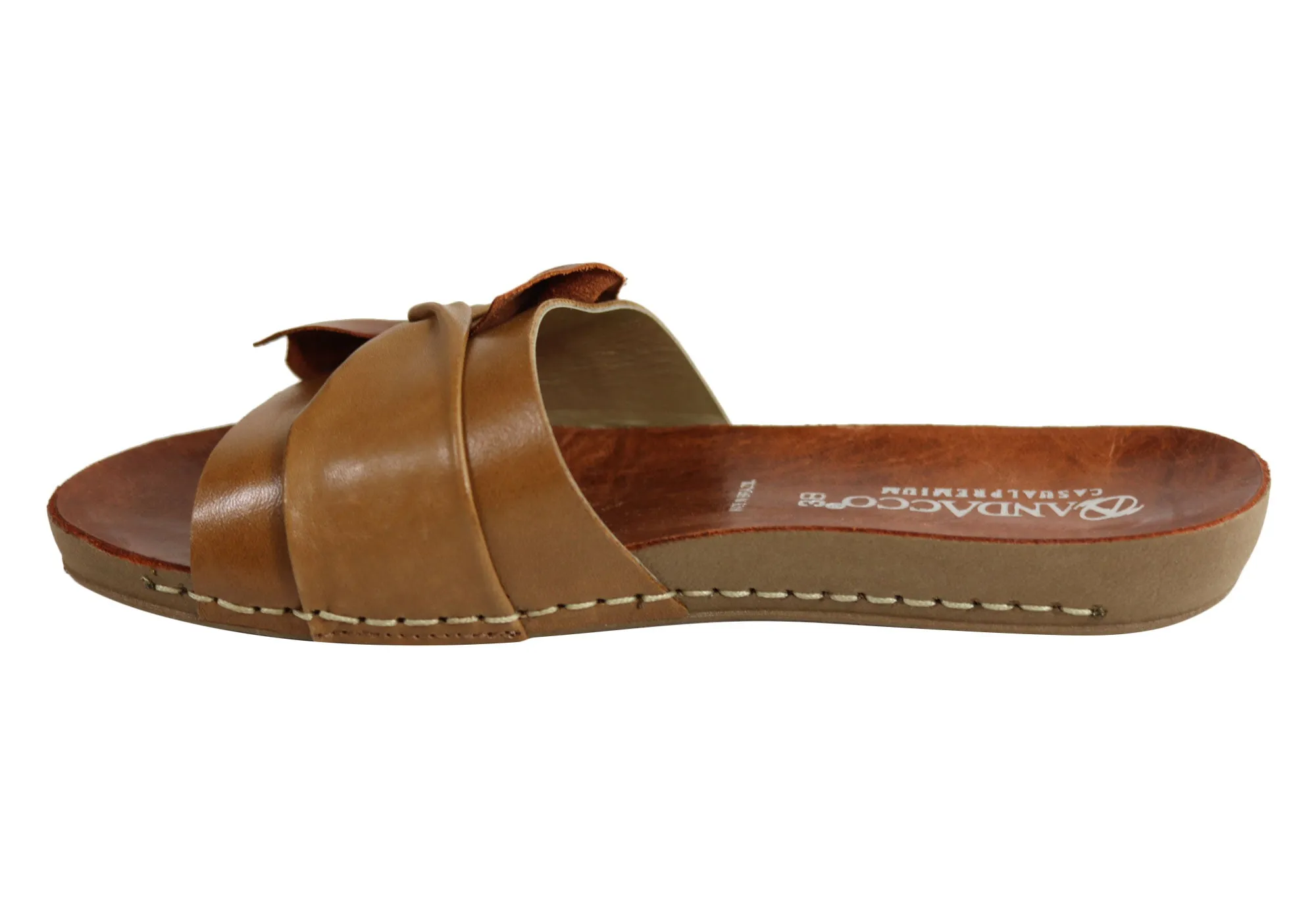 Andacco Maze Womens Comfortable Leather Slide Sandals Made In Brazil Andacco Shoes