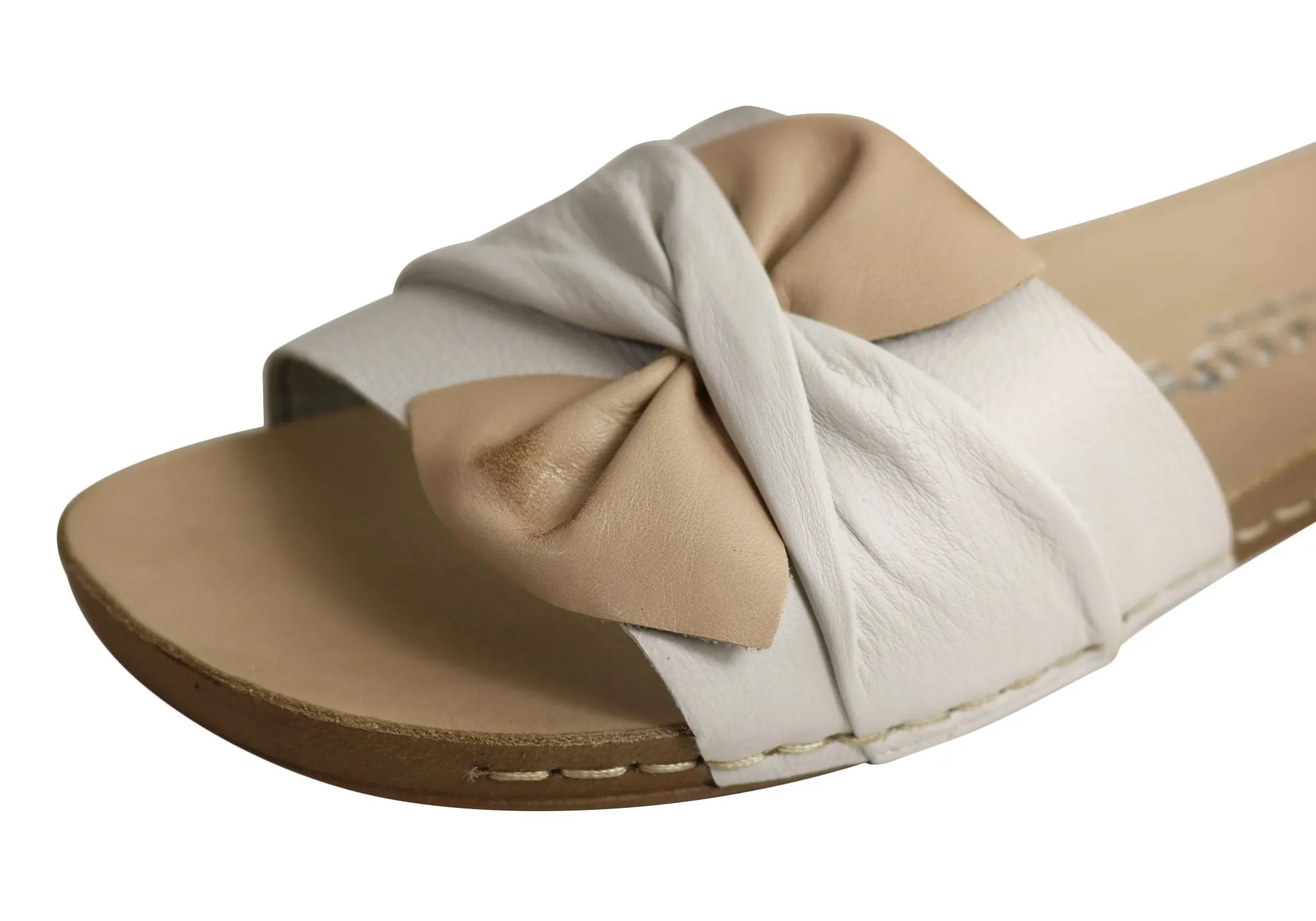 Andacco Maze Womens Comfortable Leather Slide Sandals Made In Brazil Andacco Shoes