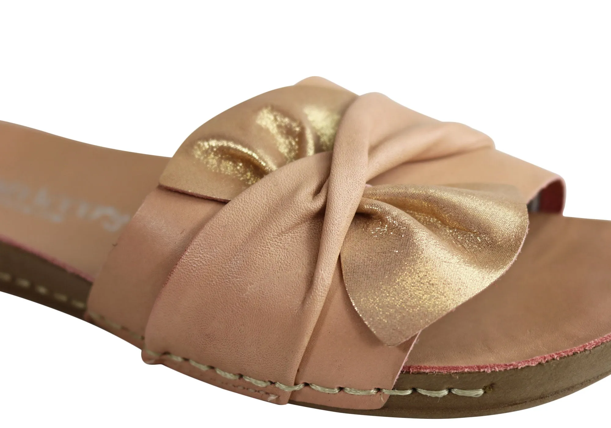 Andacco Maze Womens Comfortable Leather Slide Sandals Made In Brazil Andacco Shoes