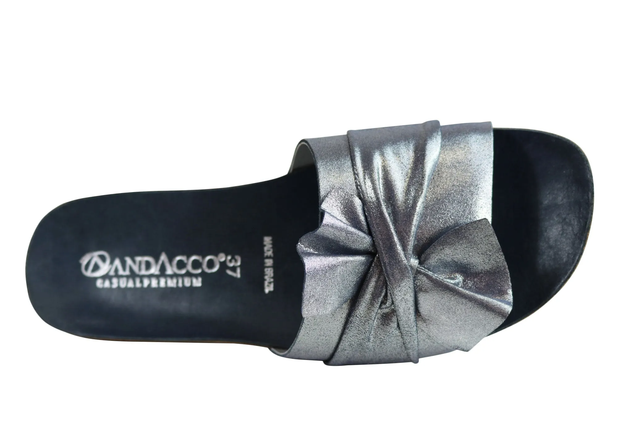 Andacco Maze Womens Comfortable Leather Slide Sandals Made In Brazil Andacco Shoes