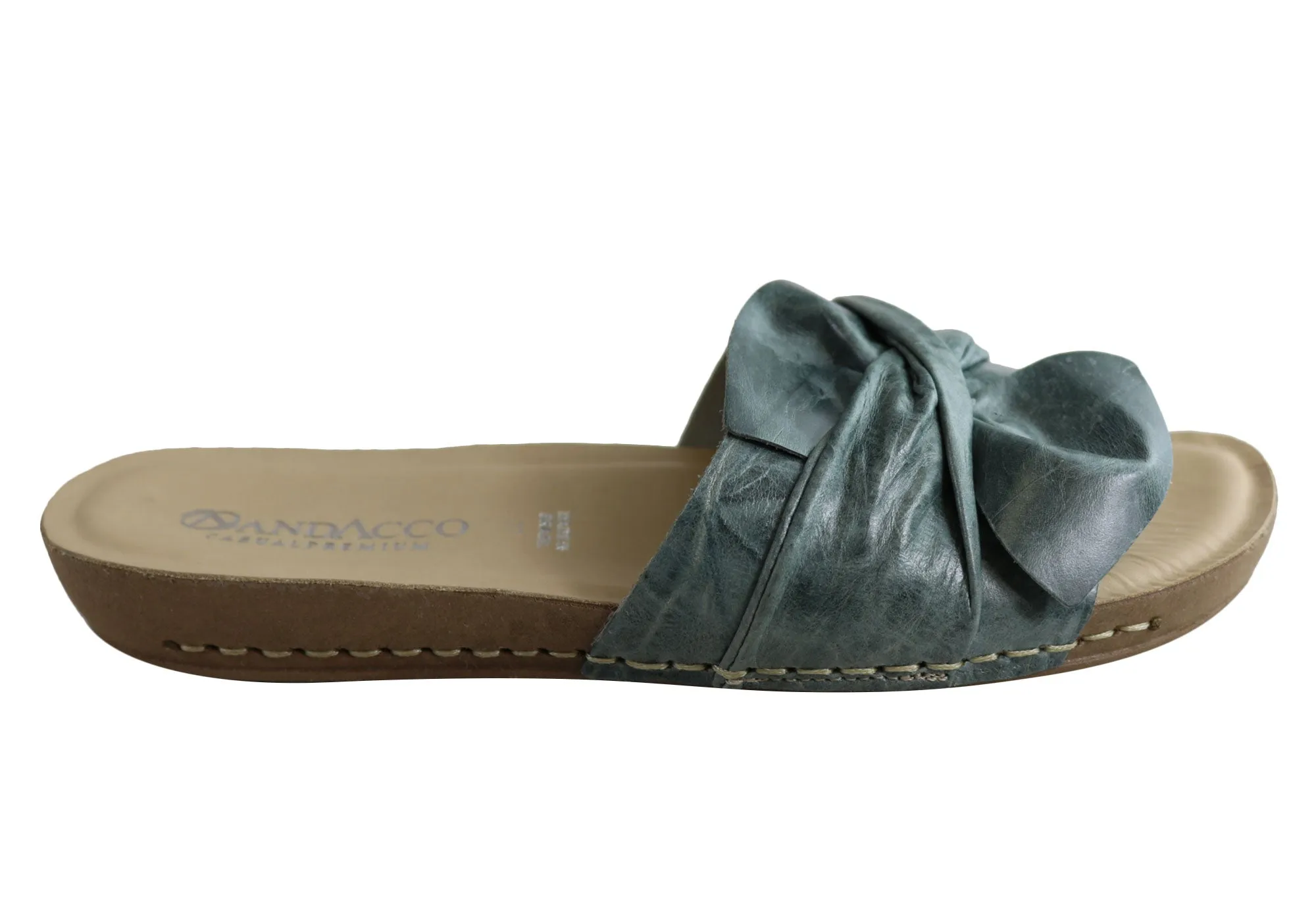 Andacco Maze Womens Comfortable Leather Slide Sandals Made In Brazil Andacco Shoes