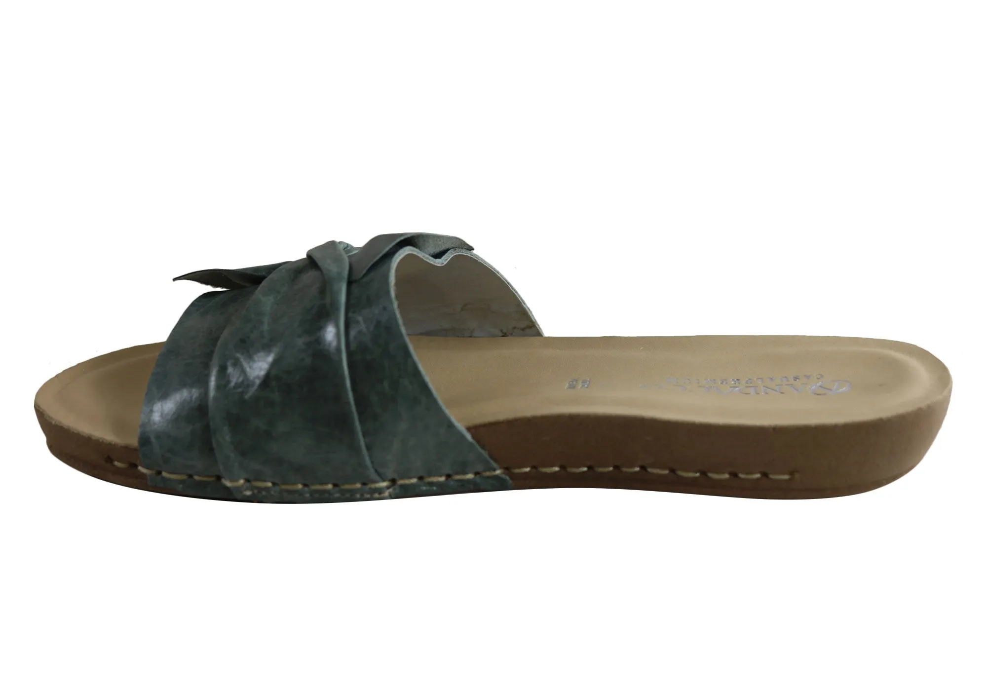 Andacco Maze Womens Comfortable Leather Slide Sandals Made In Brazil Andacco Shoes