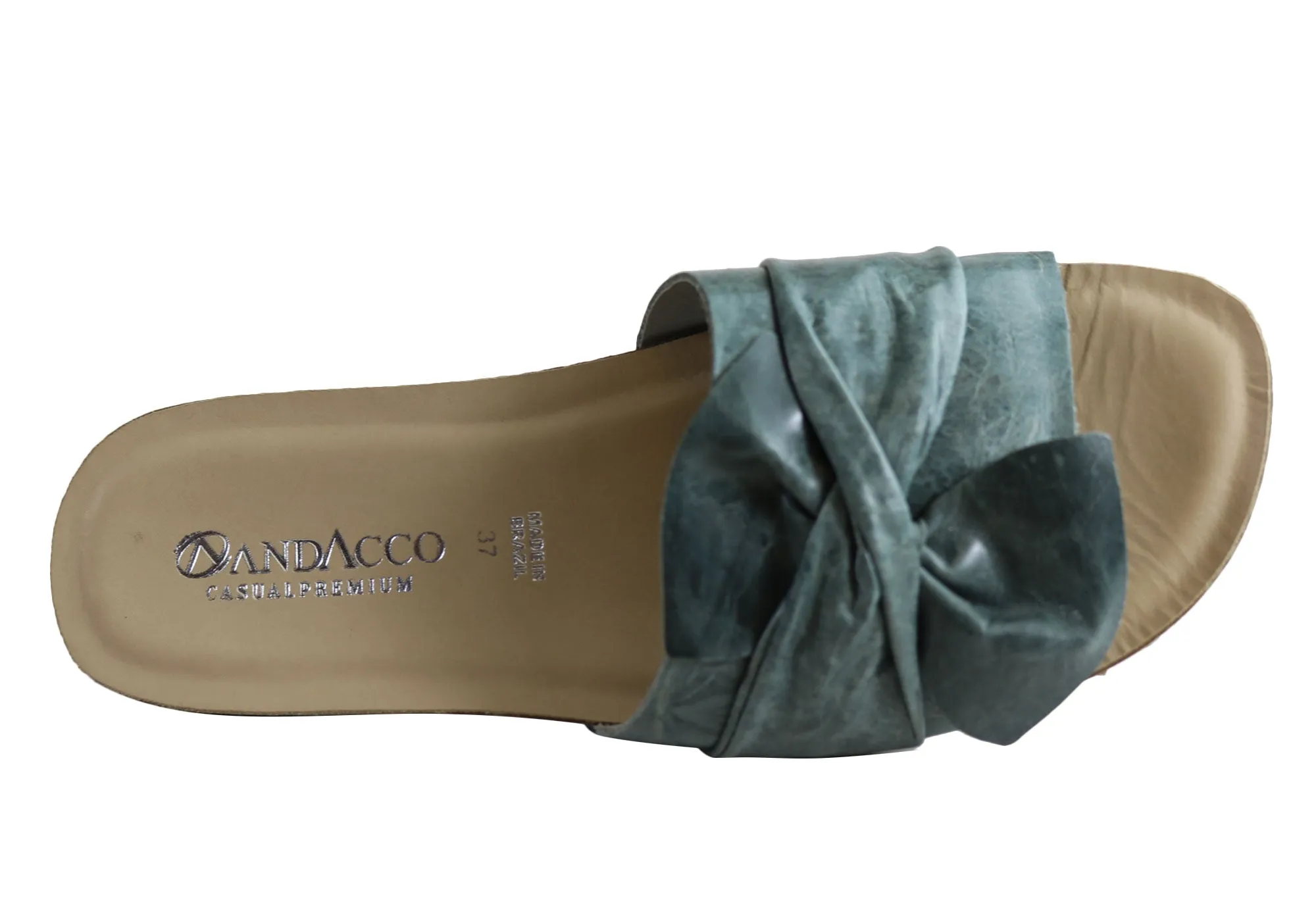 Andacco Maze Womens Comfortable Leather Slide Sandals Made In Brazil Andacco Shoes