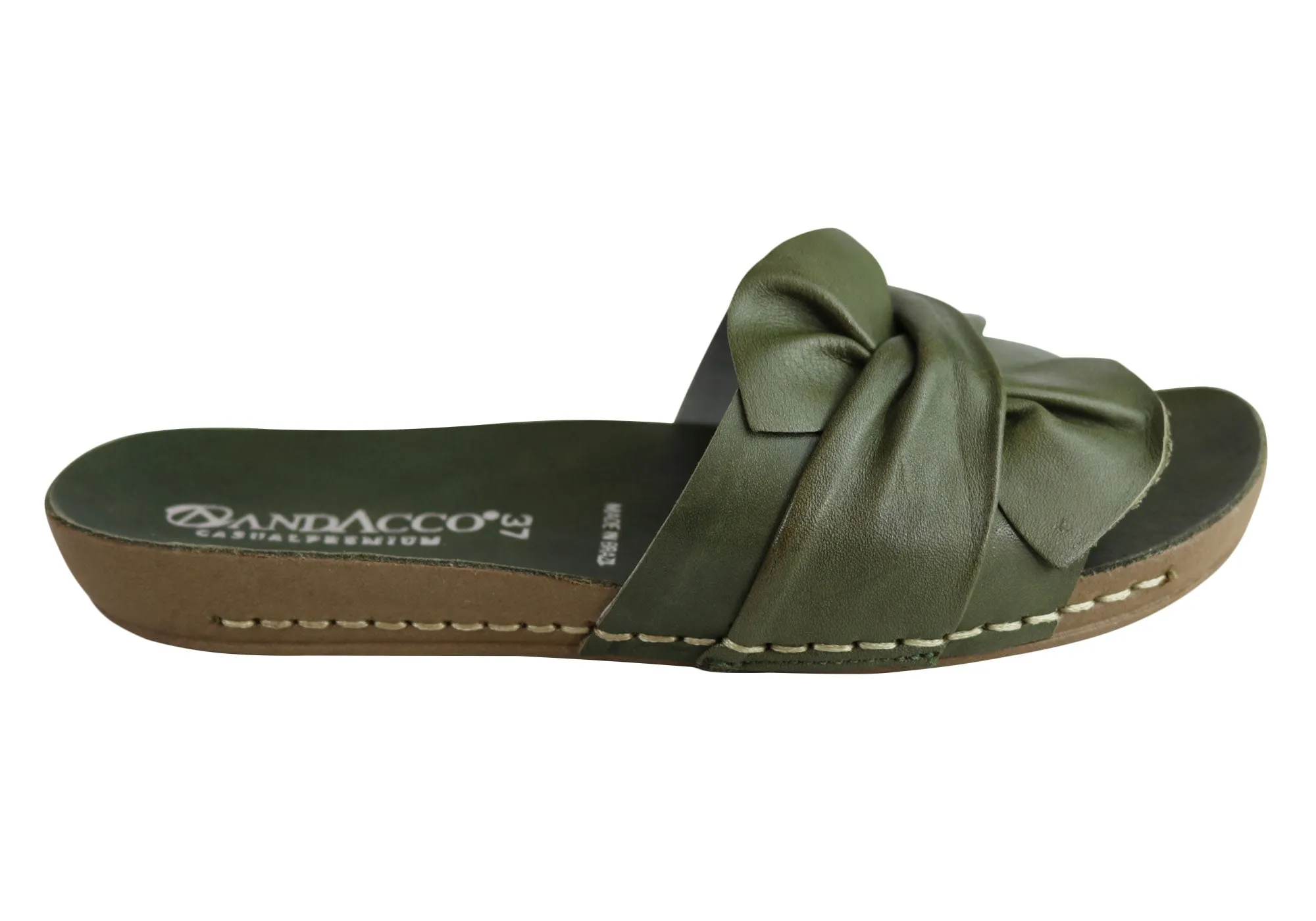 Andacco Maze Womens Comfortable Leather Slide Sandals Made In Brazil Andacco Shoes