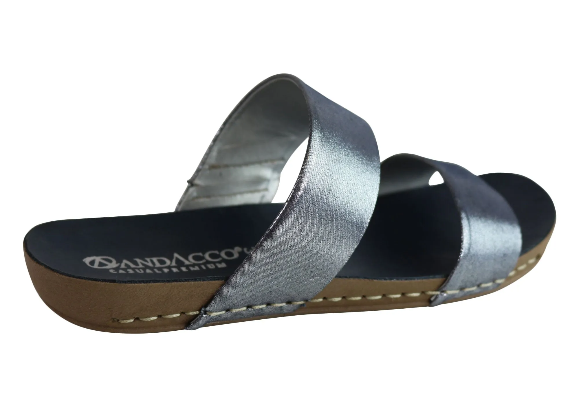 Andacco Mirage Womens Comfy Leather Flat Sandals Slides Made In Brazil Andacco Shoes