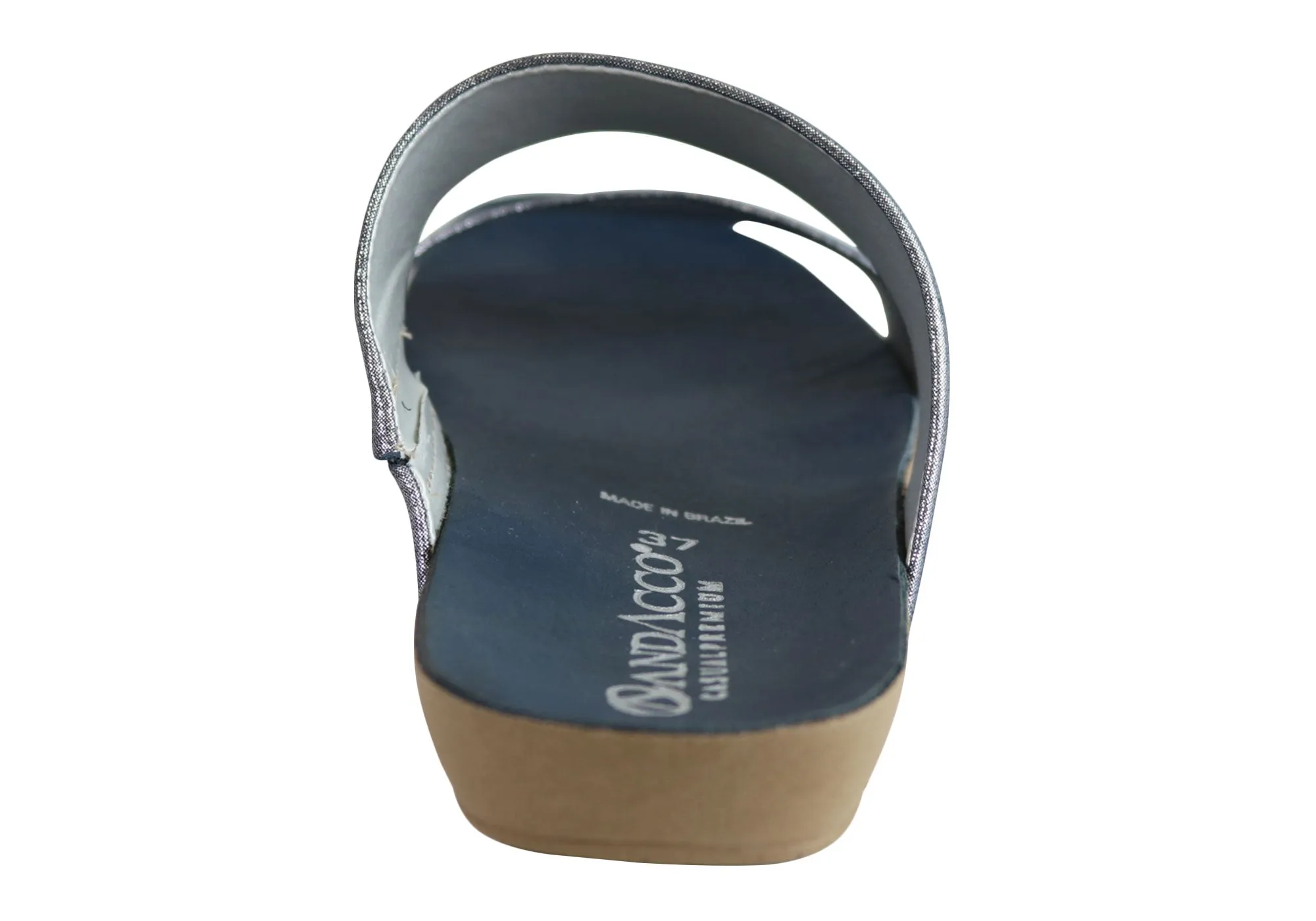 Andacco Mirage Womens Comfy Leather Flat Sandals Slides Made In Brazil Andacco Shoes
