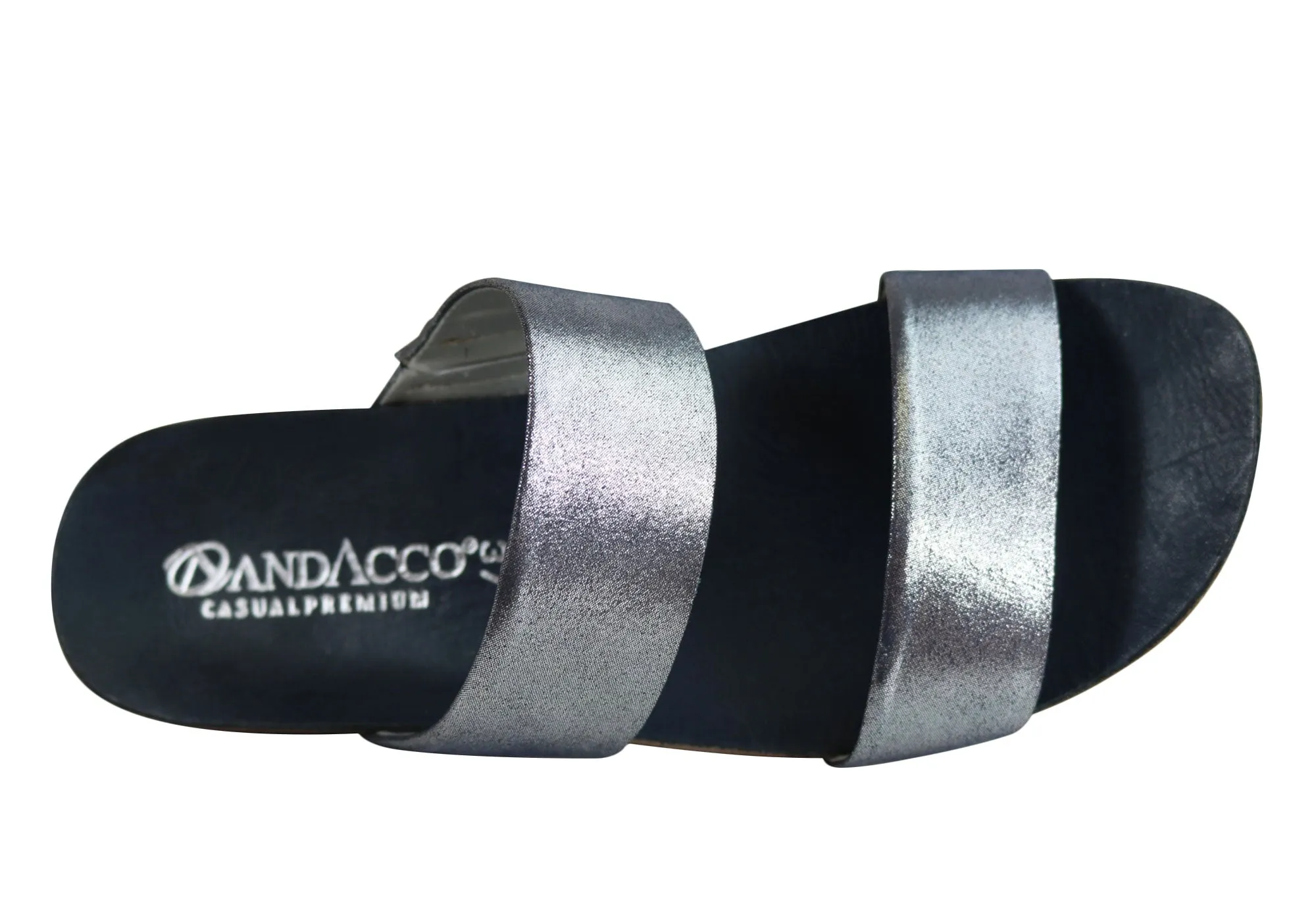 Andacco Mirage Womens Comfy Leather Flat Sandals Slides Made In Brazil Andacco Shoes