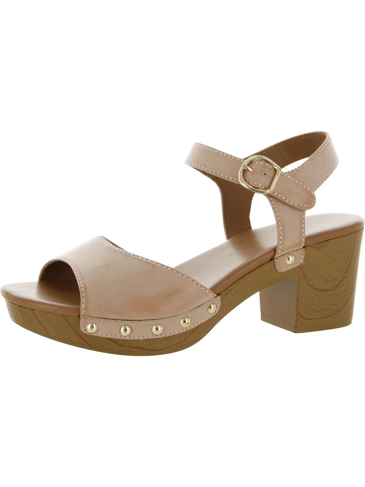 Andreas Womens Faux Leather Platform Heel Sandals