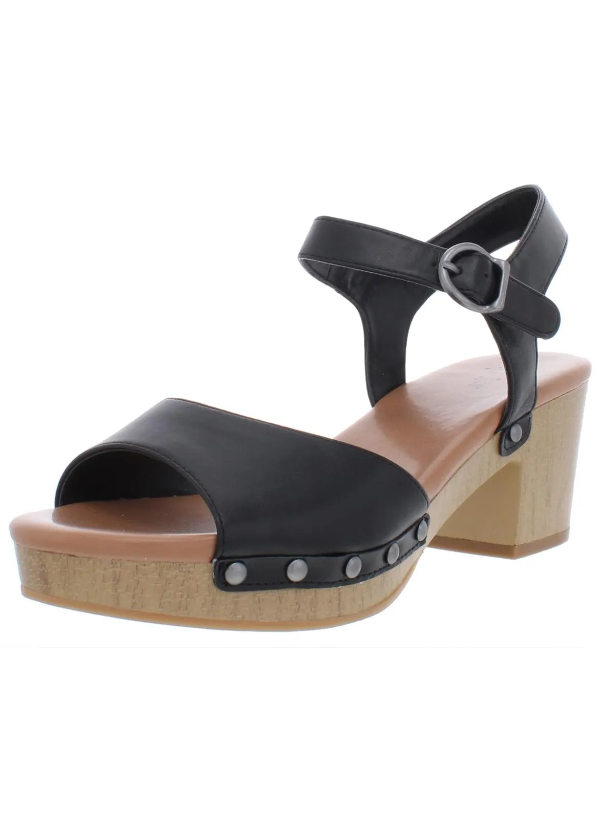 Andreas Womens Faux Leather Platform Heel Sandals