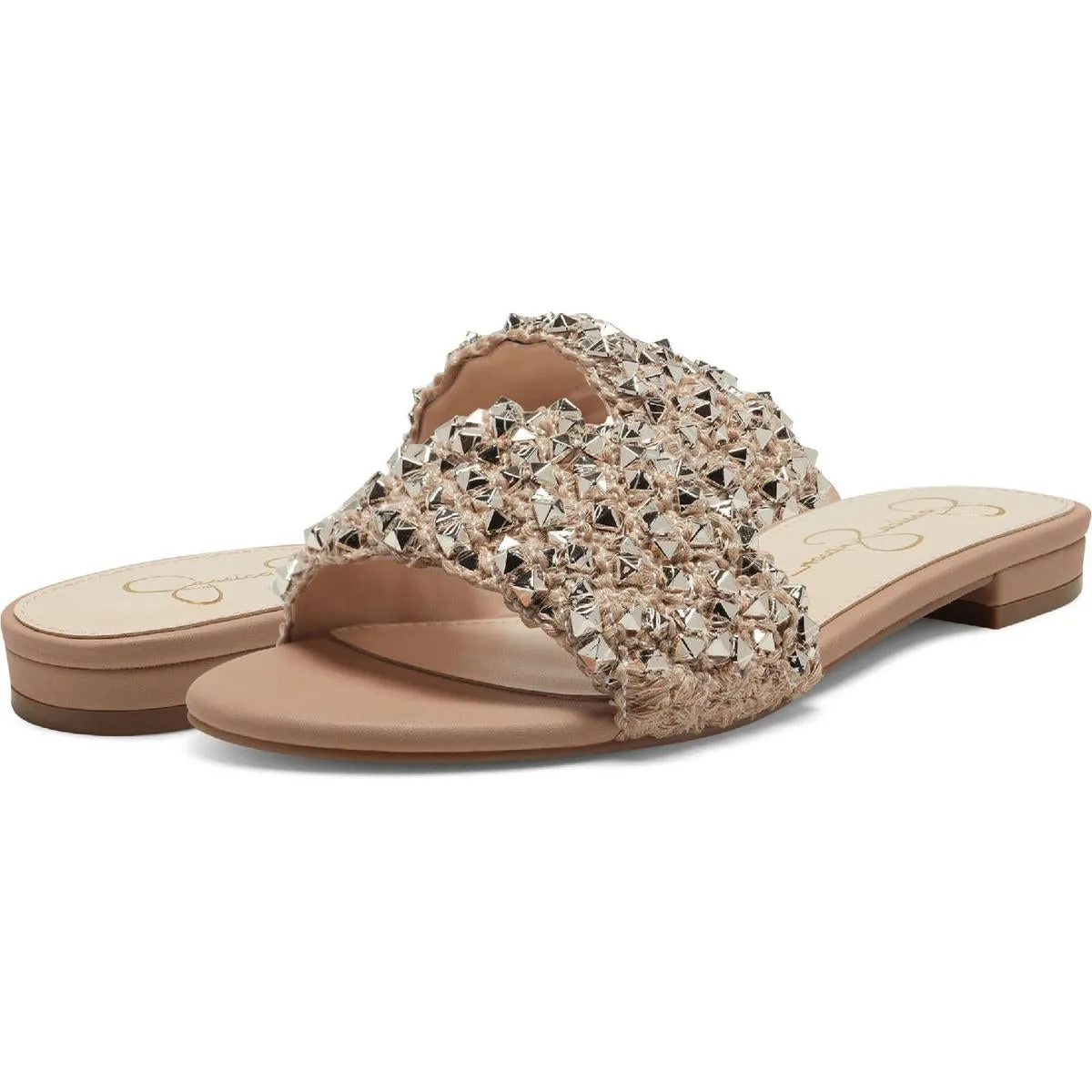 Aprio Womens Crochet Slip On Slide Sandals