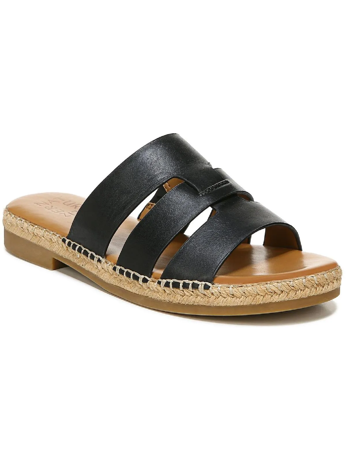 Arden Womens Leather Slip On Slide Sandals