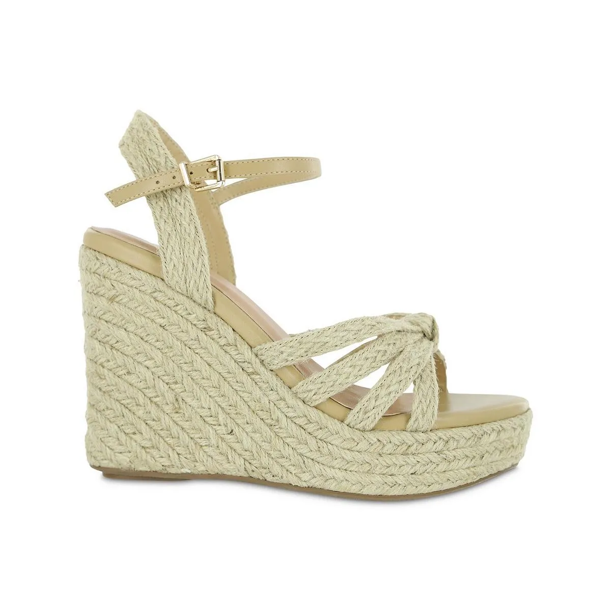 Ashlee Womens Strappy Knot-Front Wedge Sandals