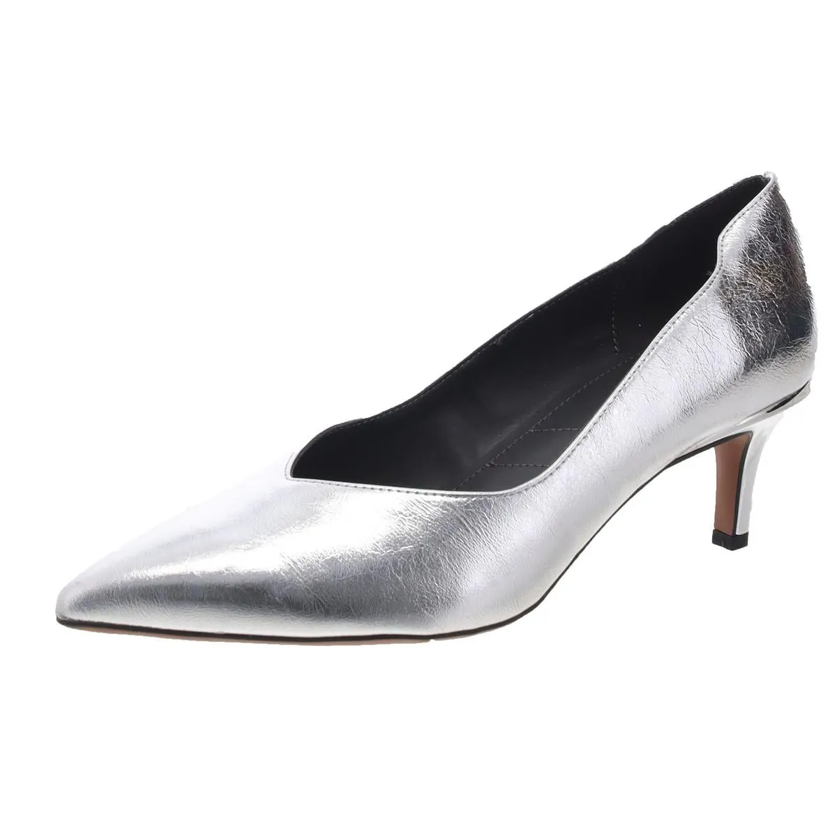 Aurora Womens Solid Faux Leather Pumps