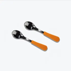 Babykids_Avanchy_Kitchen Avanchy Stainless Steel Baby Spoons - Pack of 2 - Orange