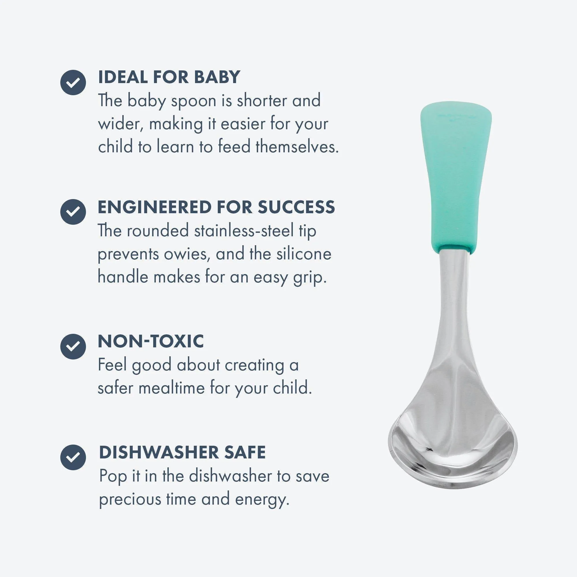 Babykids_Avanchy_Kitchen Avanchy Stainless Steel Baby Spoons - Pack of 2 - Orange