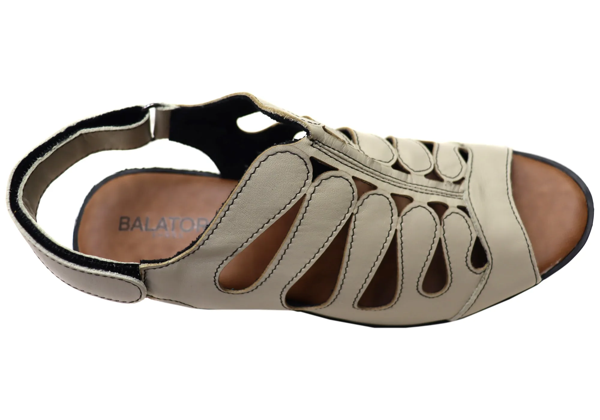 Balatore Cecillia Womens Comfort Brazilian Leather Mid Heel Sandals Balatore Shoes