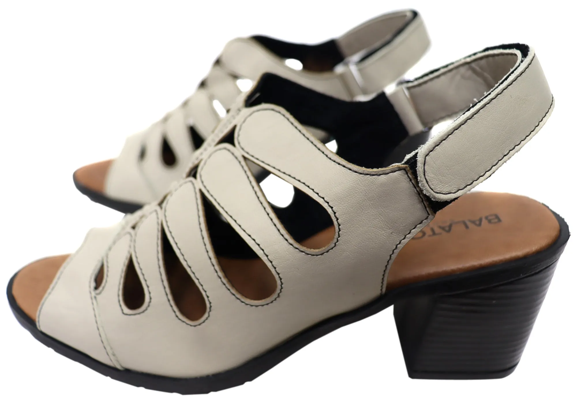 Balatore Cecillia Womens Comfort Brazilian Leather Mid Heel Sandals Balatore Shoes