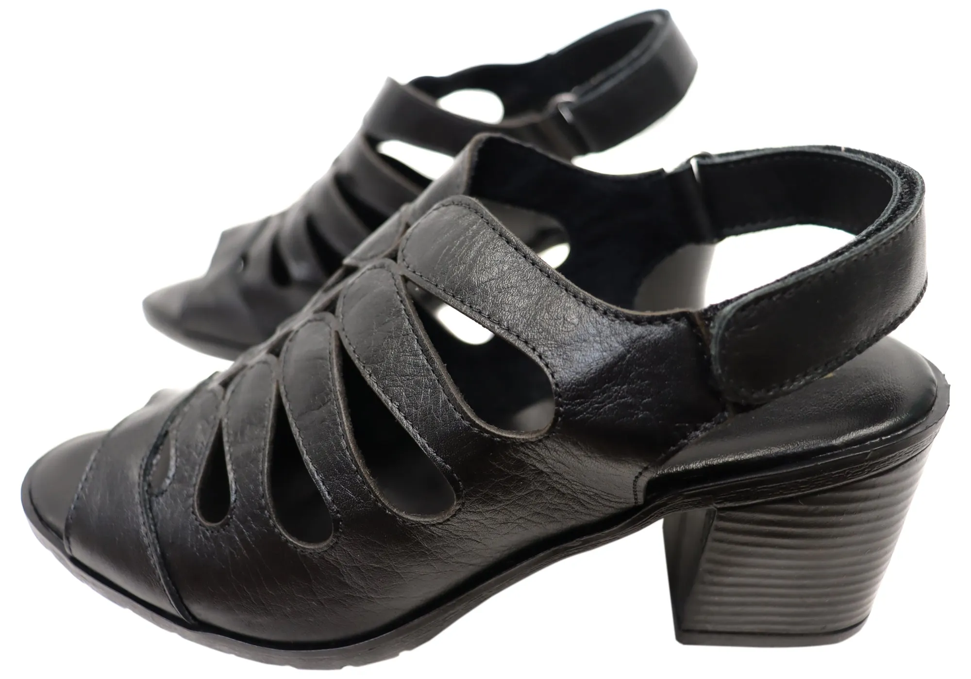 Balatore Cecillia Womens Comfort Brazilian Leather Mid Heel Sandals Balatore Shoes