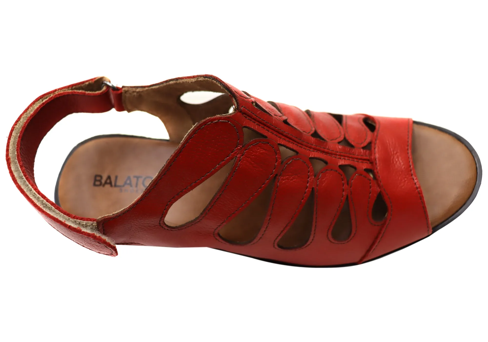 Balatore Cecillia Womens Comfort Brazilian Leather Mid Heel Sandals Balatore Shoes