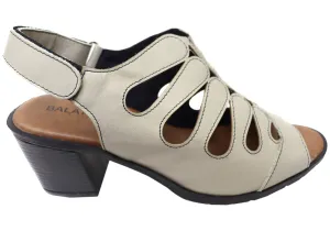 Balatore Cecillia Womens Comfort Brazilian Leather Mid Heel Sandals Balatore Shoes