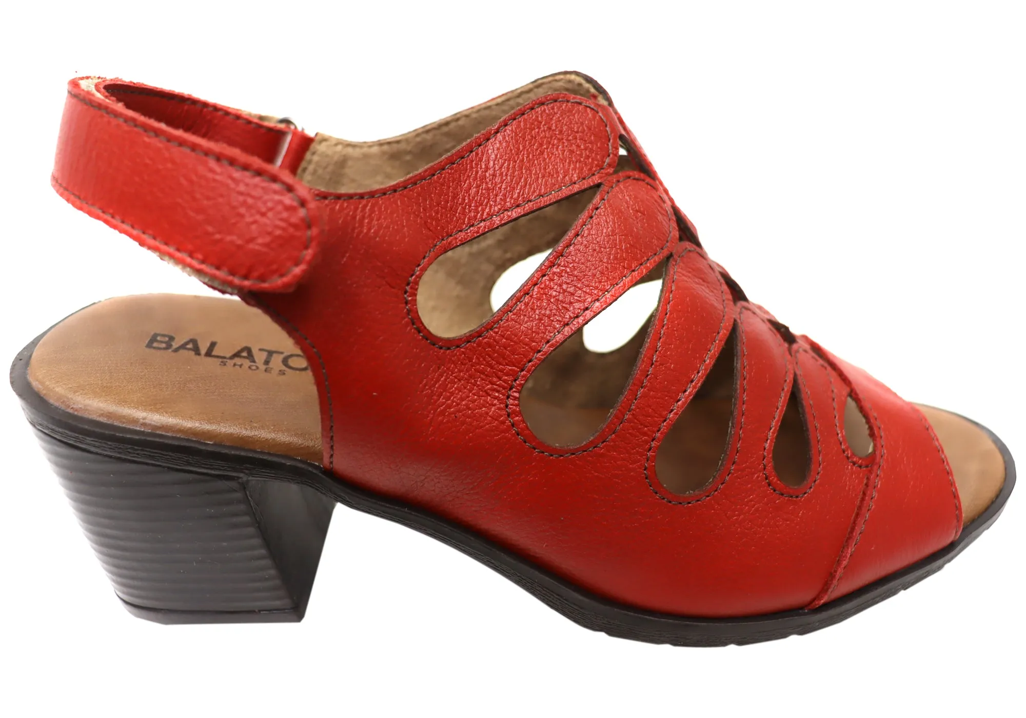 Balatore Cecillia Womens Comfort Brazilian Leather Mid Heel Sandals Balatore Shoes